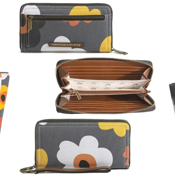 Farmhouse Is My Style flower tote and matching clutch wallet NEW - Picture 3 of 16